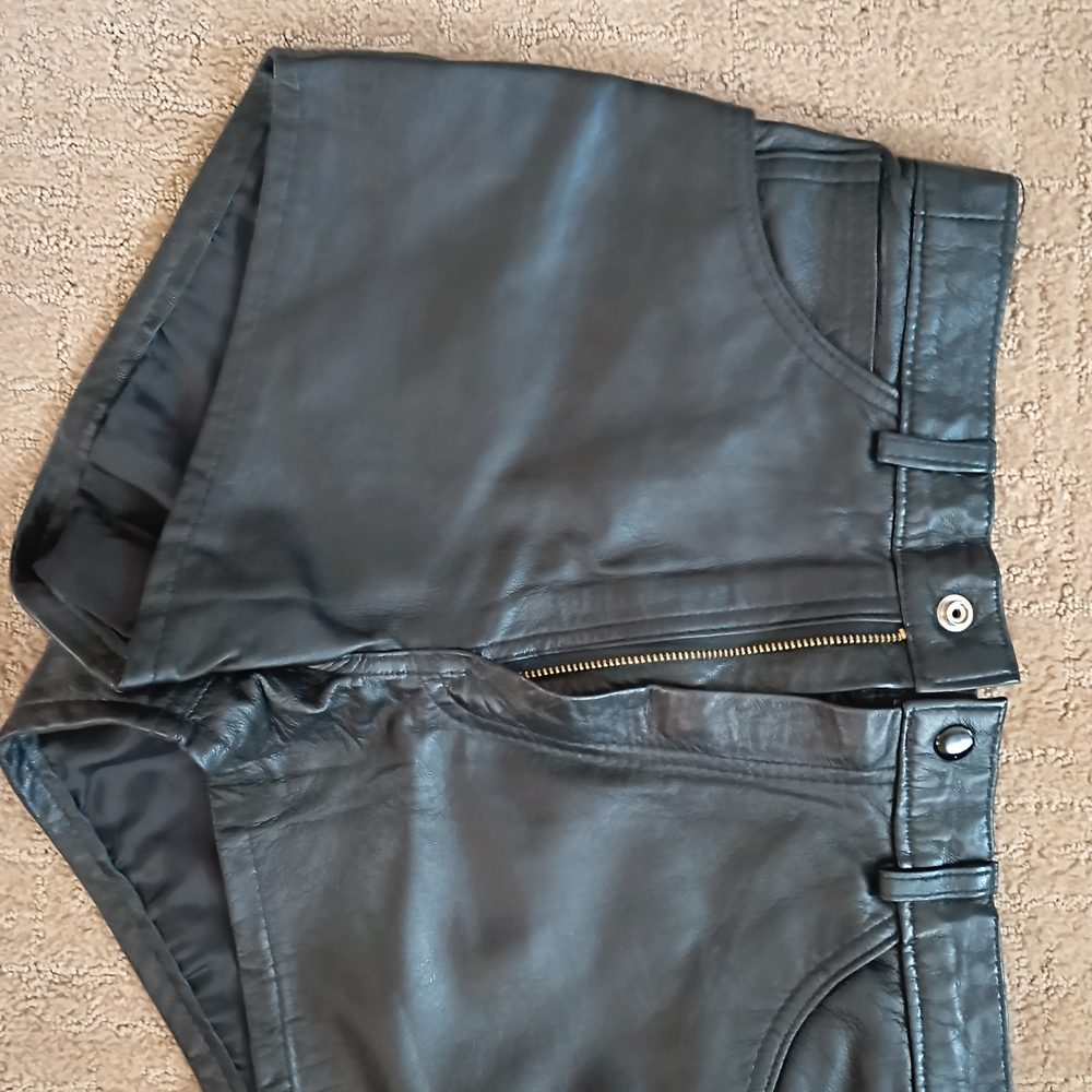 Black Leather Women's Shorts